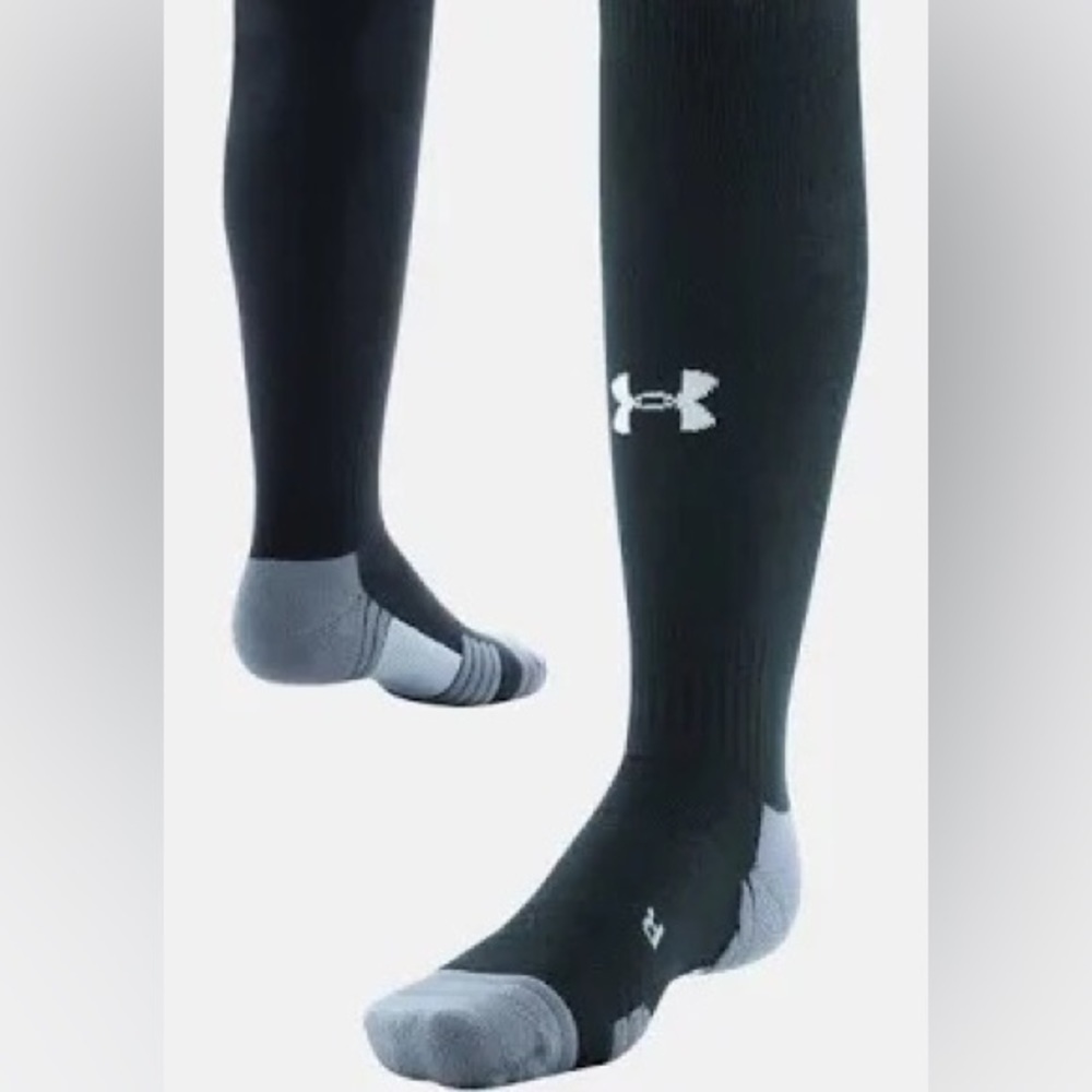 Mens Under Armour SoccerTeam Over-The-Calf Socks Black Sz M 1 Pair NWT Athletic